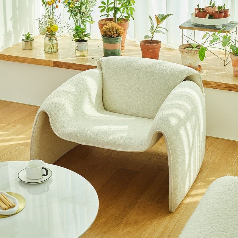 Nordic Living Room Arms Included Fixed Back Sled Accent Armchair