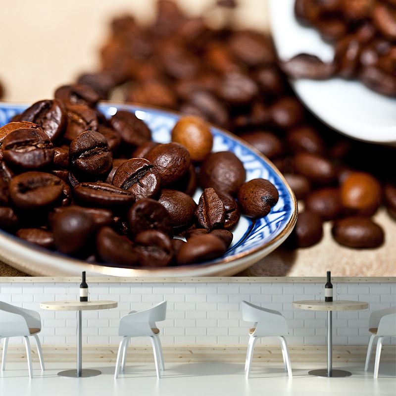 Coffee Beans Simple Wall Mural for Dining Room  Stain Resistant, Made to Measure