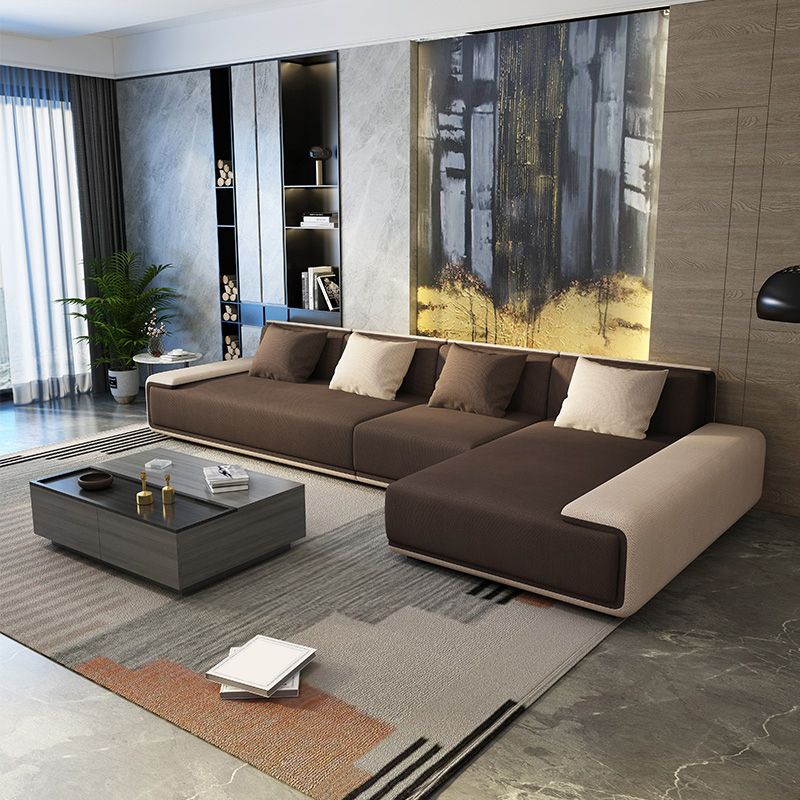 Contemporary L-Shape Sectional Sofa with Pillow Top Arm for Living Room