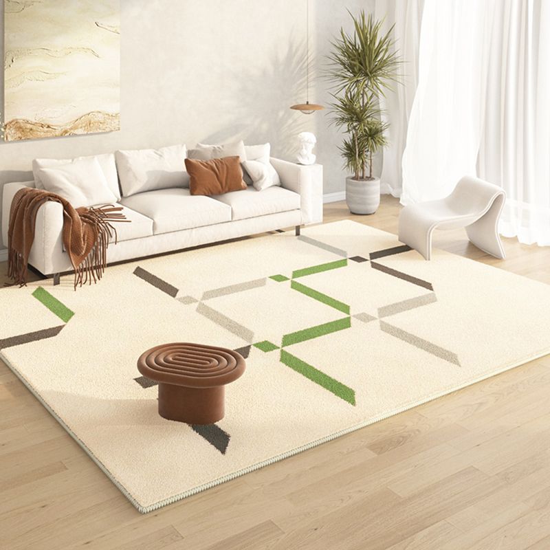 Green Modern Rug Polyester Color Lump Area Rug Non-Slip Backing Rug for Living Room