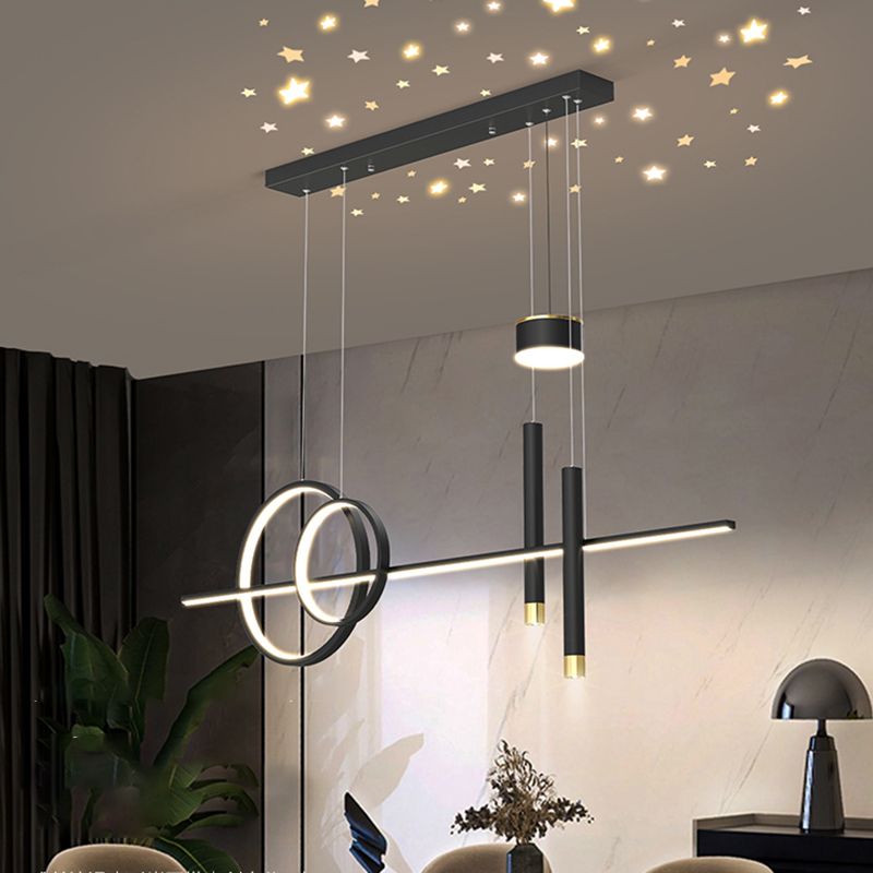 Contemporary Style Linear Island Lighting Metal Island Light Fixtures