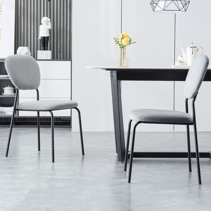 Contemporary Style Metal Dining Room Kitchen Chair Open Back Side Chairs