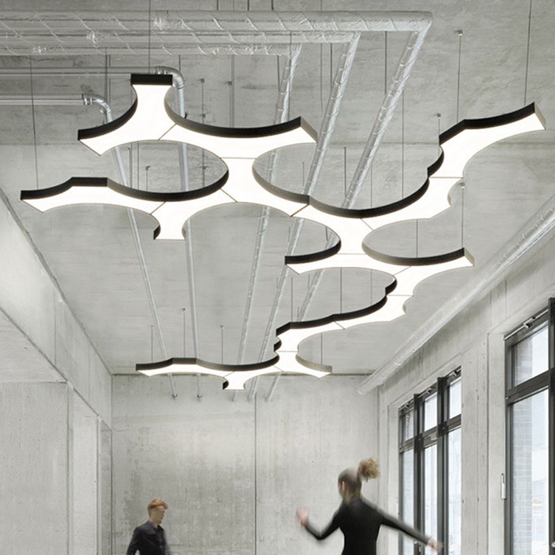 Hedendaagse metaal LED Hanglamp Lampbreuk 1 Lichte geometrische hangende plafondlicht voor kantoor