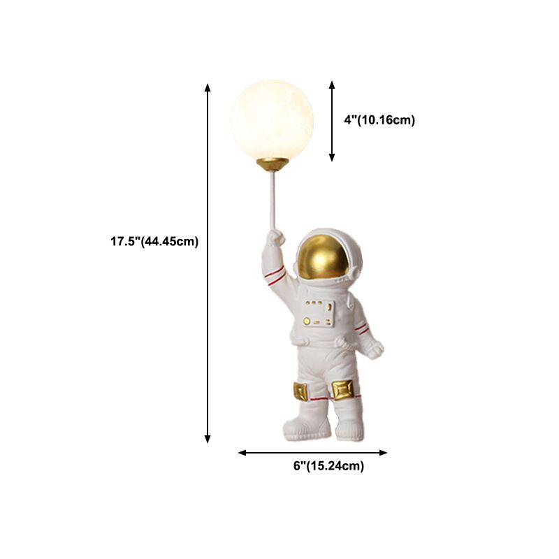 1 - Light Resin Wall Lighting Fixture , Astronaut and Globe Shape Wall Light