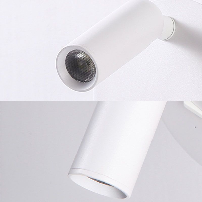 White Circular LED Wall Light in Modern Concise Style Aluminium Reading Wall Sconce for Bedroom