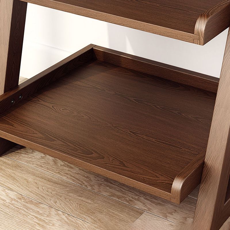 Modern Open Back Ladder Bookshelf Wooden Bookcase for Study Room