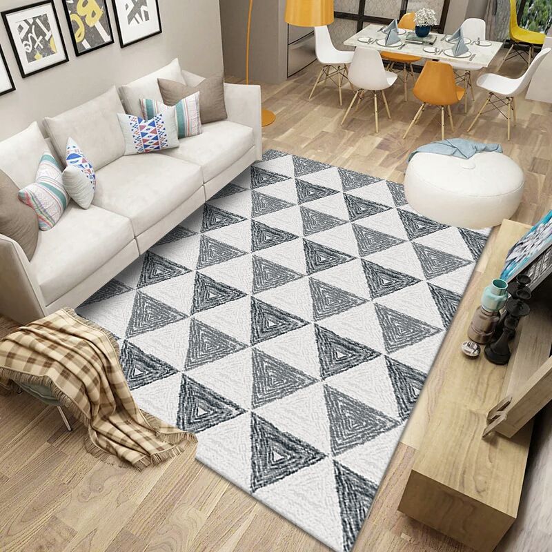 Modern Geometric Print Rug Washable Carpet Washable Polyester Indoor Rug for Living Room