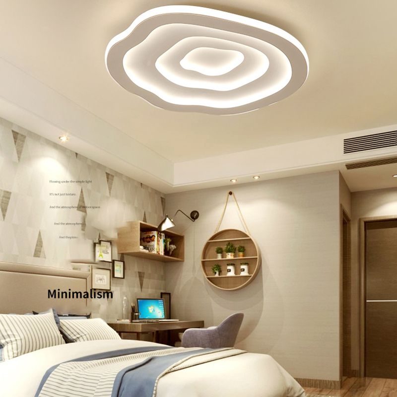 Witte Metalen Plafondlicht Lamp Moderne Stijl Cloud Flush Mount Plafondlicht Verlichting