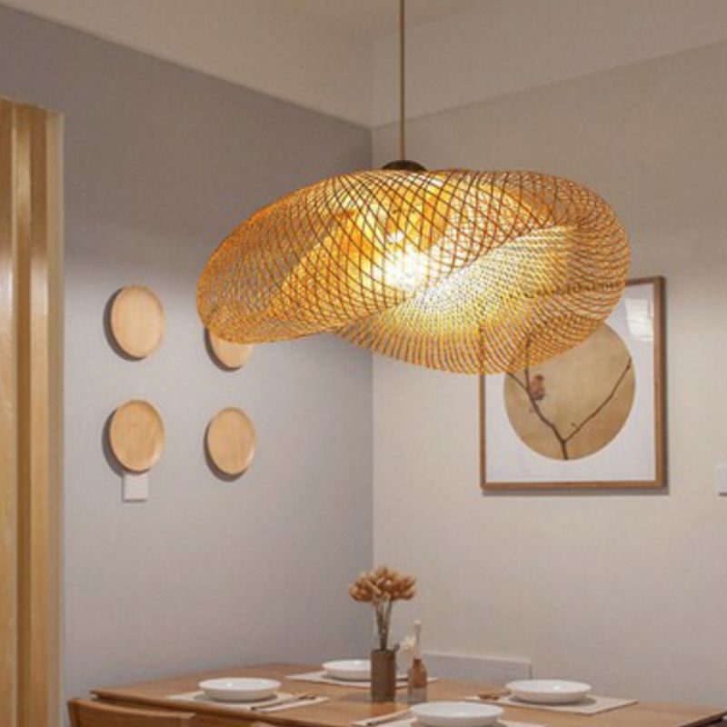 Geometrische hängende Licht moderne Art Holz 1 Licht nach unten Beleuchtung