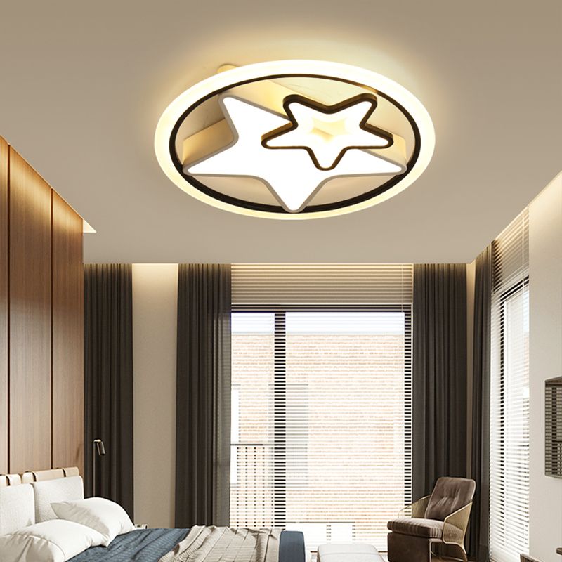 Acrylic Loop Semi Mount Lighting Minimalistic LED Flush Ceiling Light for Bedroom