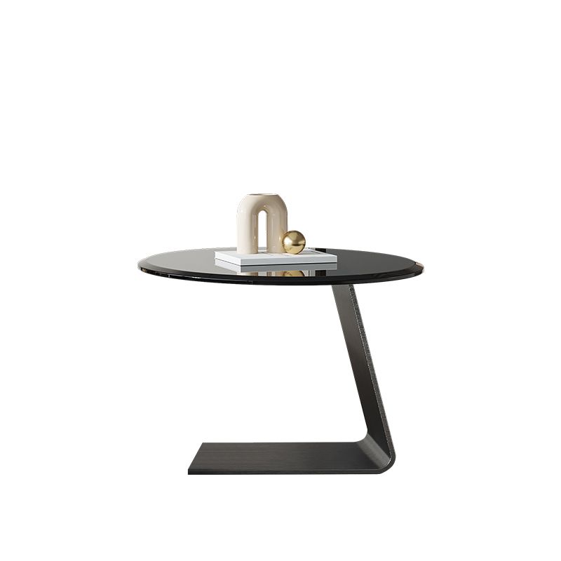 Drum Base Design Cocktail Table Rock Plate/tempered Glass Desktop Coffee Table