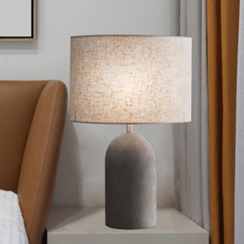 Capsule de demi-capsule Éclairage de nuit moderne simple de nuit gris simple avec tissu de tambour