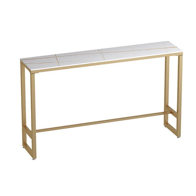 Contemporary Stone Top Bar Table 42-inch Height Iron Pedestal Bistro Table