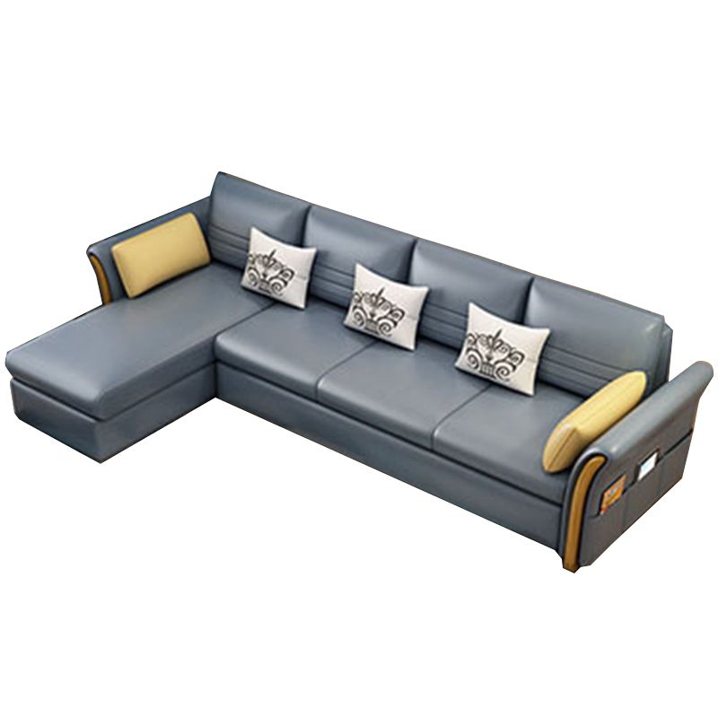 Cushion Back Contemporary Storage Living Room L-Shape Reclining Sofa