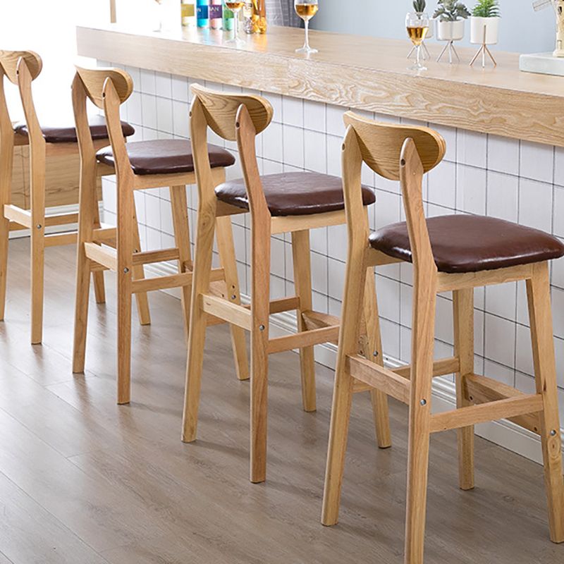 Contemporary Dessert Shop Stool Matte Finish Upholstered Bar Stools