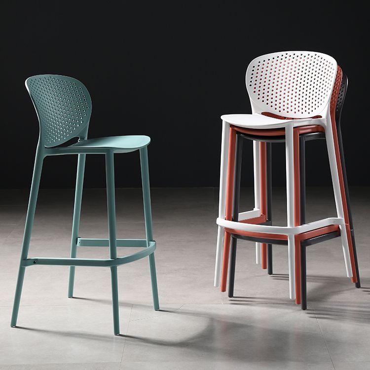 Nordic Bar-stool Plastic Counter Bar Stool for Kitchen Bar with Plastic Legs