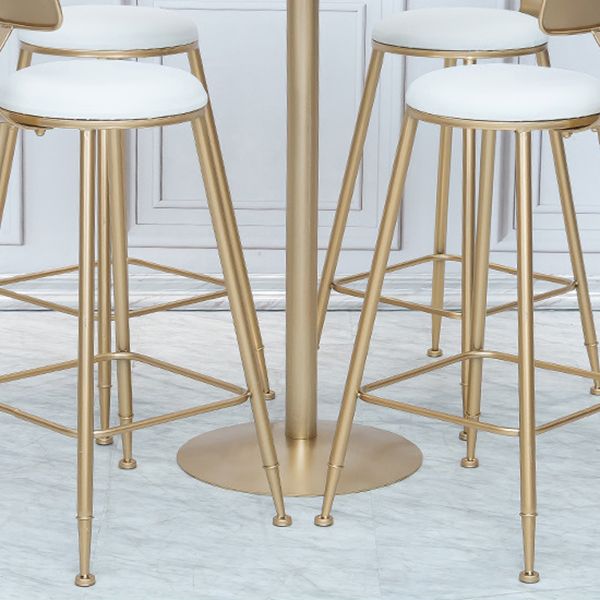 Solid Wood Bar Table Gold and Metal Base Bar Table for Kitchen Living Room Coffee Room