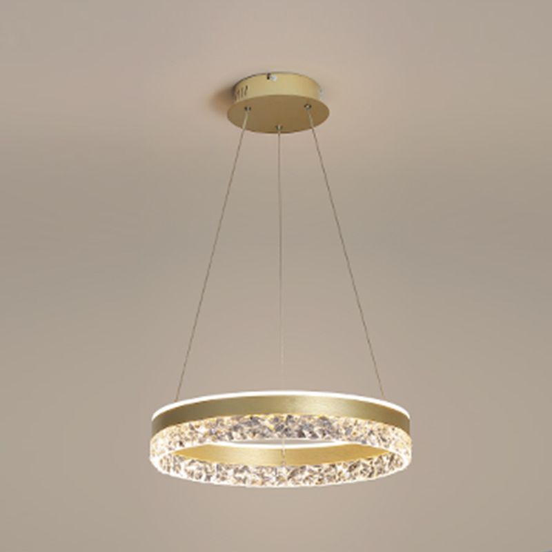 Circle Shape Metal Pendant Light Fixture Modern Style Single Light Hanging Light Fixture