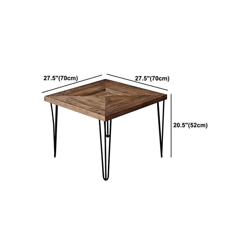 Nordic Style Cocktail Table Brown Elm Wood Top Metal Base Round/square Coffee Table