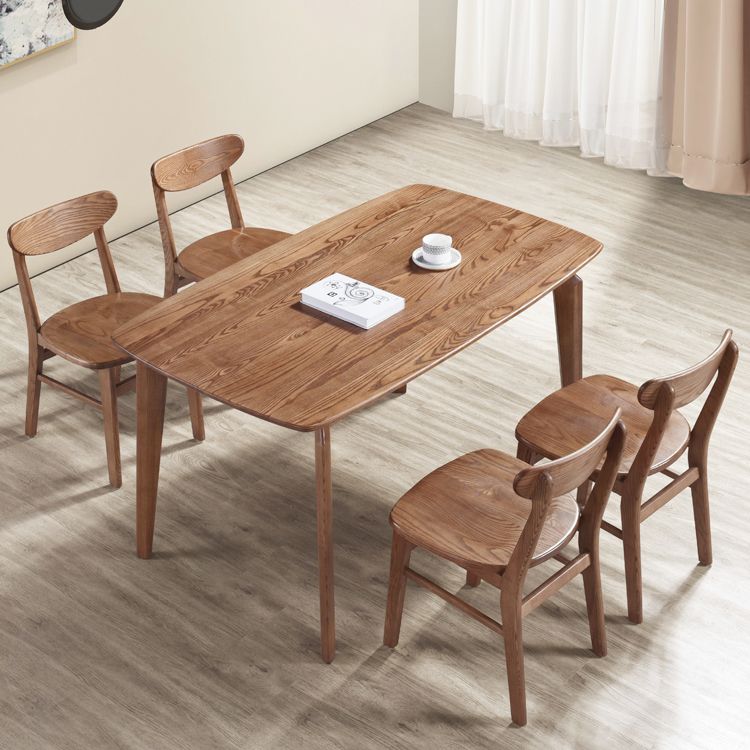 Contemporary Solid Wooden Chair Open Back Side Armless Chair for Dining Room