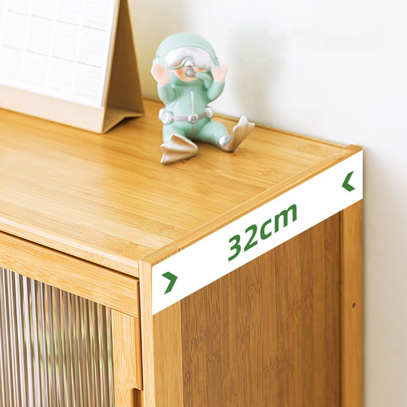 Scandinavian Accent Cabinet with Grooves Doors and Straight Legs
