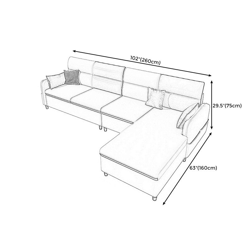 102.4"L √ó 62.99"W √ó 29.53"H Faux Leather Sectional Stain-Resistant Sofa and Chaise