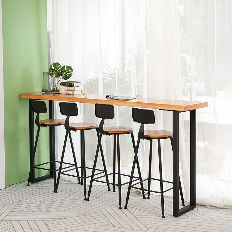 Modern 1/4/5 Pieces Wood Bar Table Set Rectangle Bar Table with High Stools for Kitchen