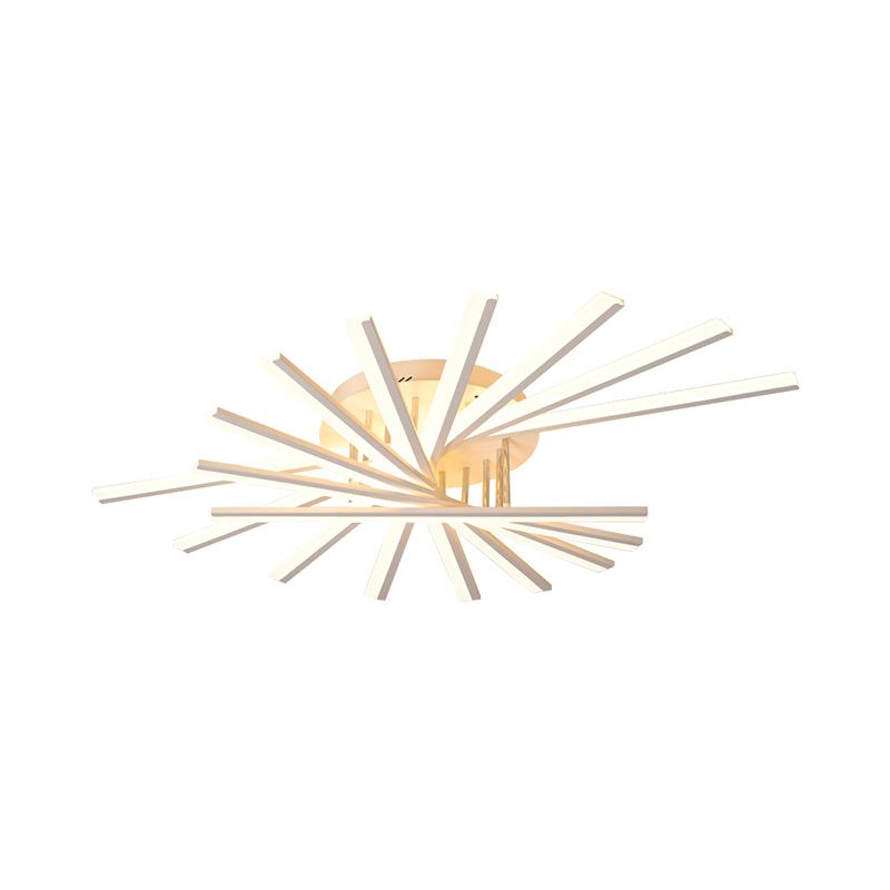 Spiral Design Stick LED-Deckenleuchte, modern, metallisch, 5/9-flammig, schwarz/weiß, halbbündige LED-Leuchte in warmem/weißem Licht