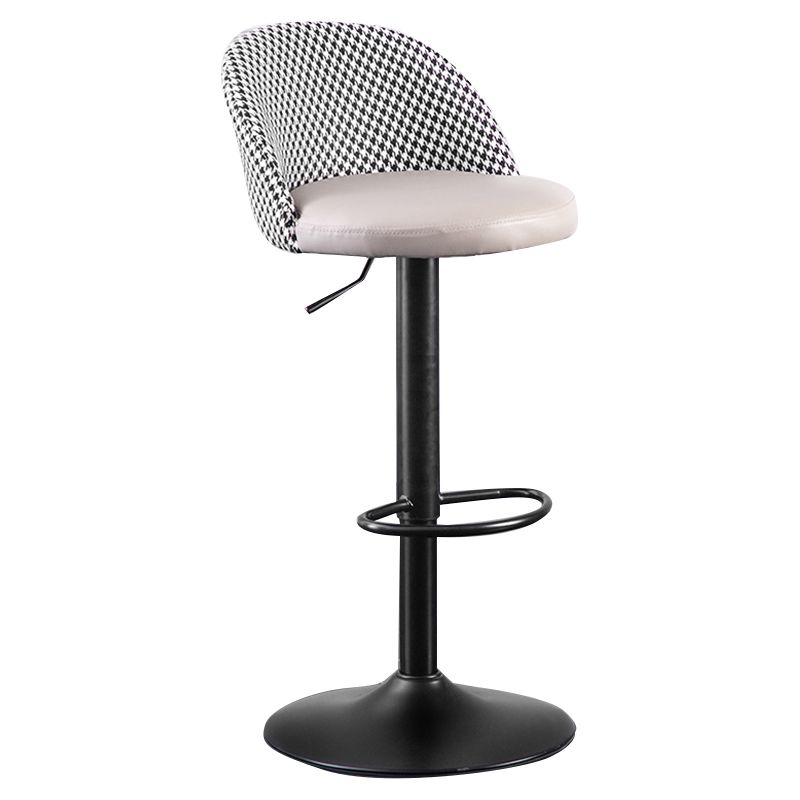 Modern Adjustable Height Stool Matte Finish Upholstered Bar Stools