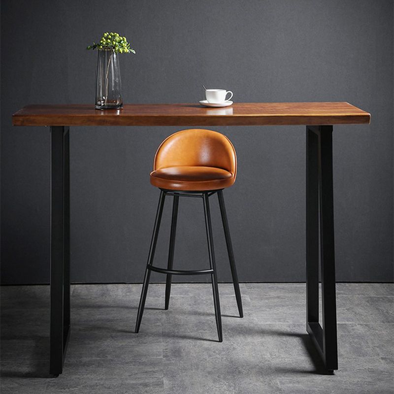 Indoor Faux Leather Counter Chair Industrial Bar Stool with Metal Legs