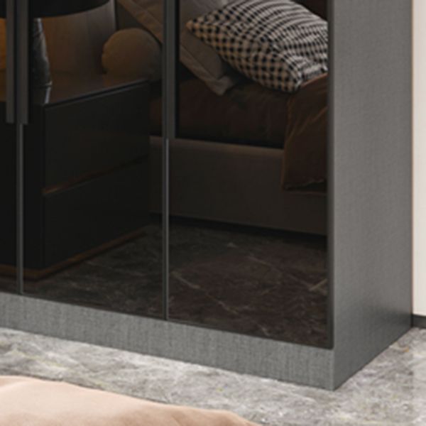 Modern Style Wardrobe Grey Colour Glass Wardrobe Closet for Bedroom