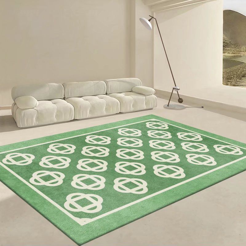 Apricot Curve Rug Polyester Simple Rug Non-Slip Backing Rug for Drawing Room