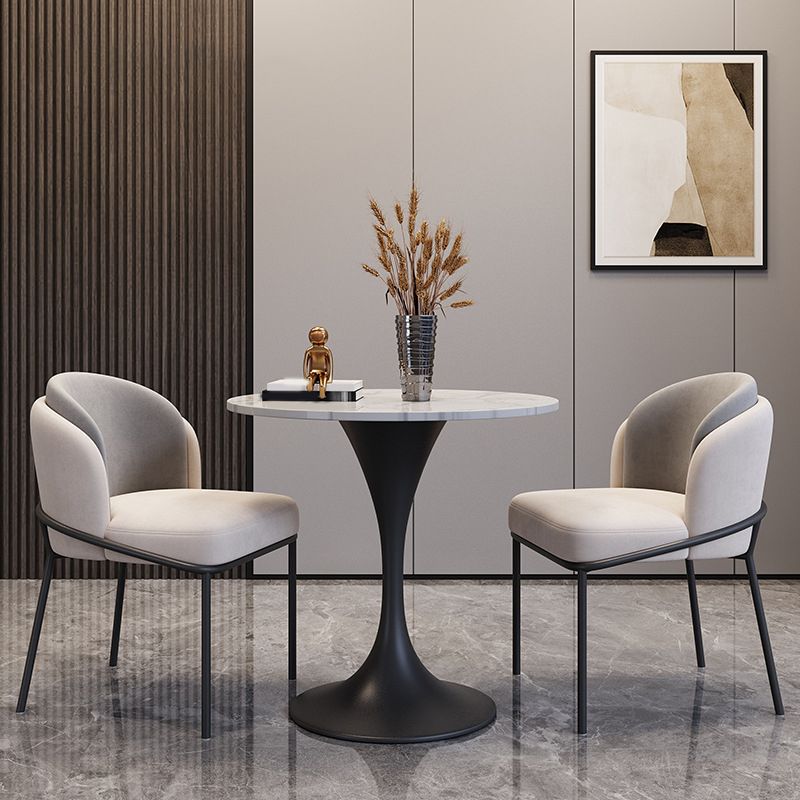 Modern Style Sintered Stone Dining Set Round 1/3/4/5 Pieces Dining Set for Home Use