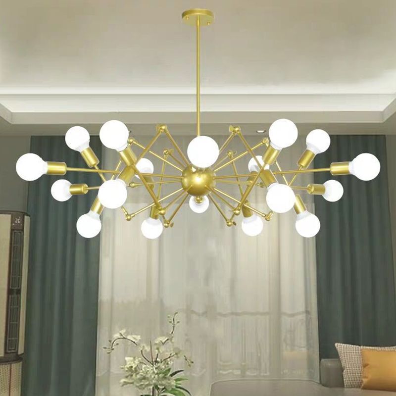 Retro Industrial Style Kronleuchter leichter Sputnik Schmiedeeisen Multi -Licht -Anhänger für Bar Café