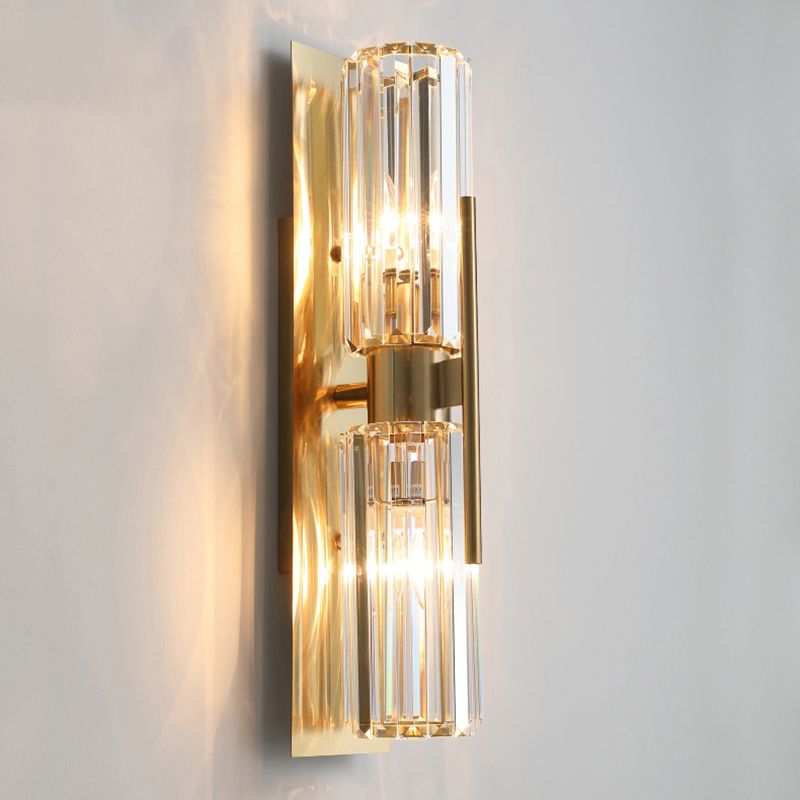 Nordic Style Wall Mount Light Crystal Cylinder Shape Wall Lamp for Bedroom