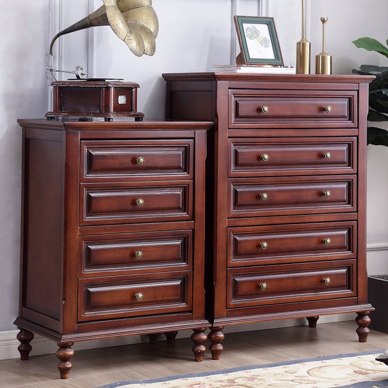 Mid Century Modern Brown Accent Chest Rubberwood 4/5/6 - Drawer Chest