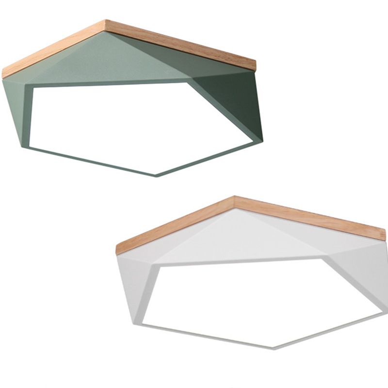 Acrylic Geometric LED Flush Mount in Modern Concise Style Iron Macaron Ceiling Light for Bedroom