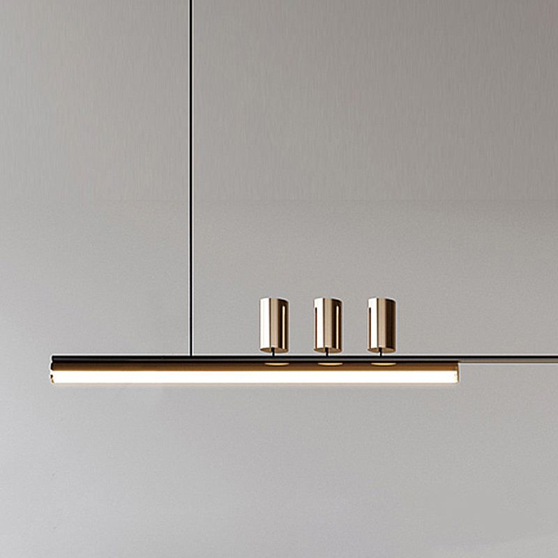 3/6-Light Black Kitchen Island Lighting Modernism Metal Ceiling Light