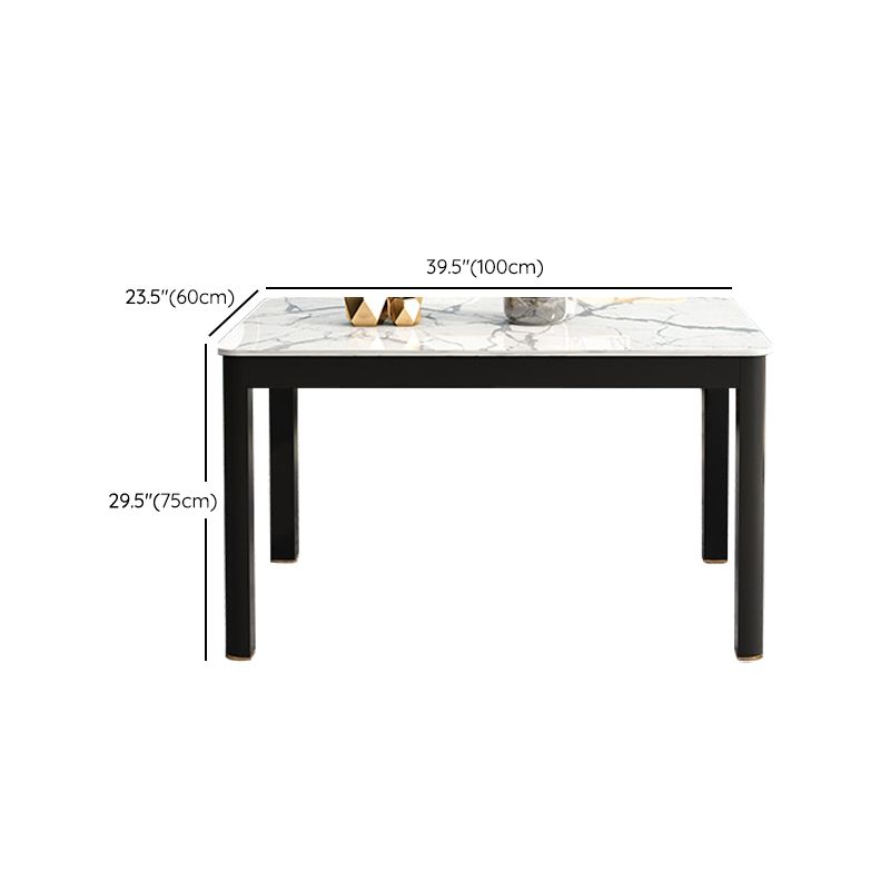 Dining Room Industrial Dinner Table 4 Legs Rectangle Dining Table