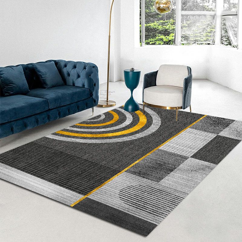 Modern Gray Tone Carpet Gorgeous Polyester Indoor Rug Living Room Area Rug with Non-Slip Backing