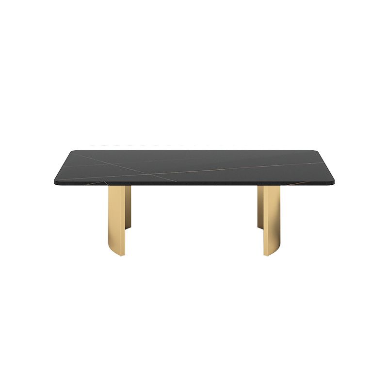 15.7"Tall Iron Sled Base Rectangular Slate Table Top Coffee Table