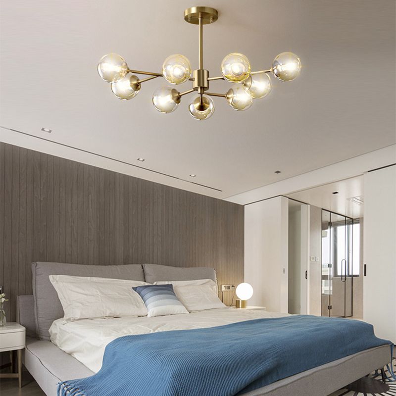 Globe Metal kroonluchter lichtglasschaduw moderne suspensie hanglamp