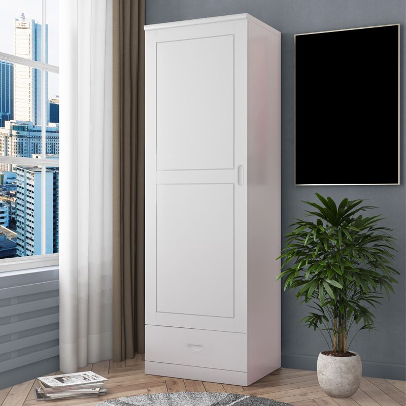 Traditional Wardrobe Cabinet Hinged Rubberwood Wardrobe Armoire