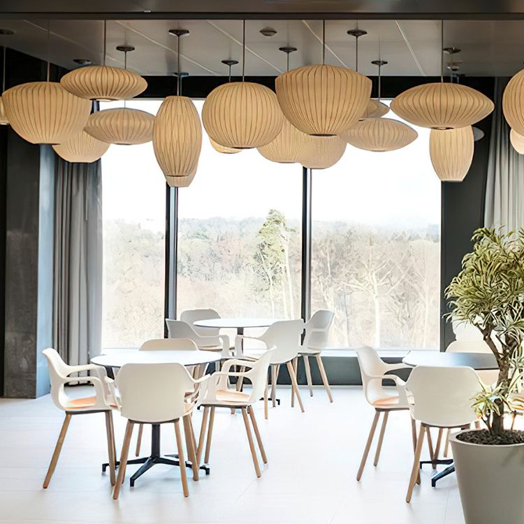 Plafond minimaliste Light Lightern Lantern suspendu avec de l'ombre en tissu