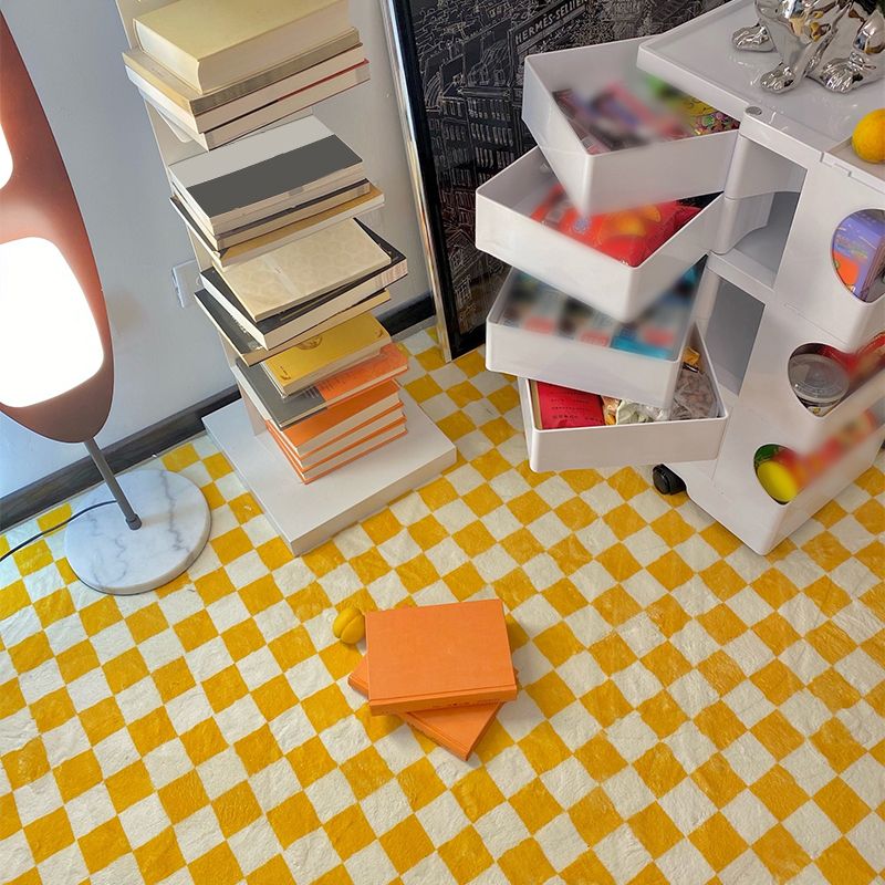 Black Modern Rug Plaid Pattern Polyester Area Rug Anti-Slip Easy Care Rug for Home Decor