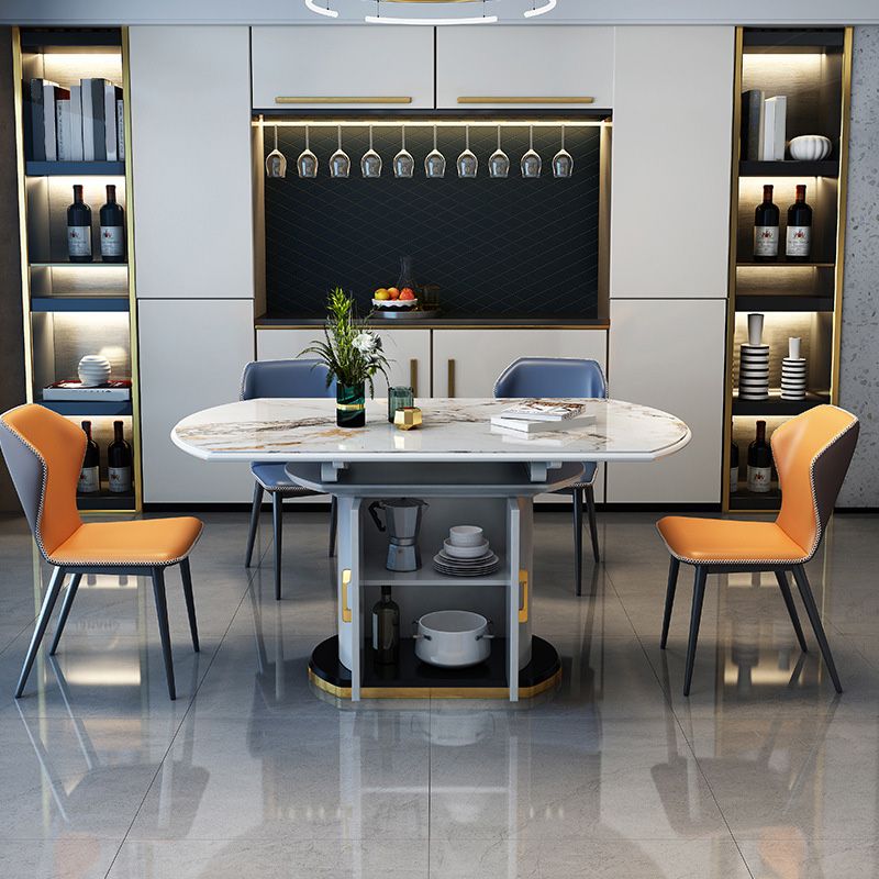 Modern Scalable Dining Table Stone Round Table for Dining Room