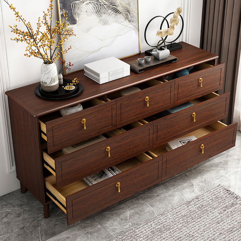 Classic Glam Wood Dresser Brown Dresser with Drawer for Bedroom
