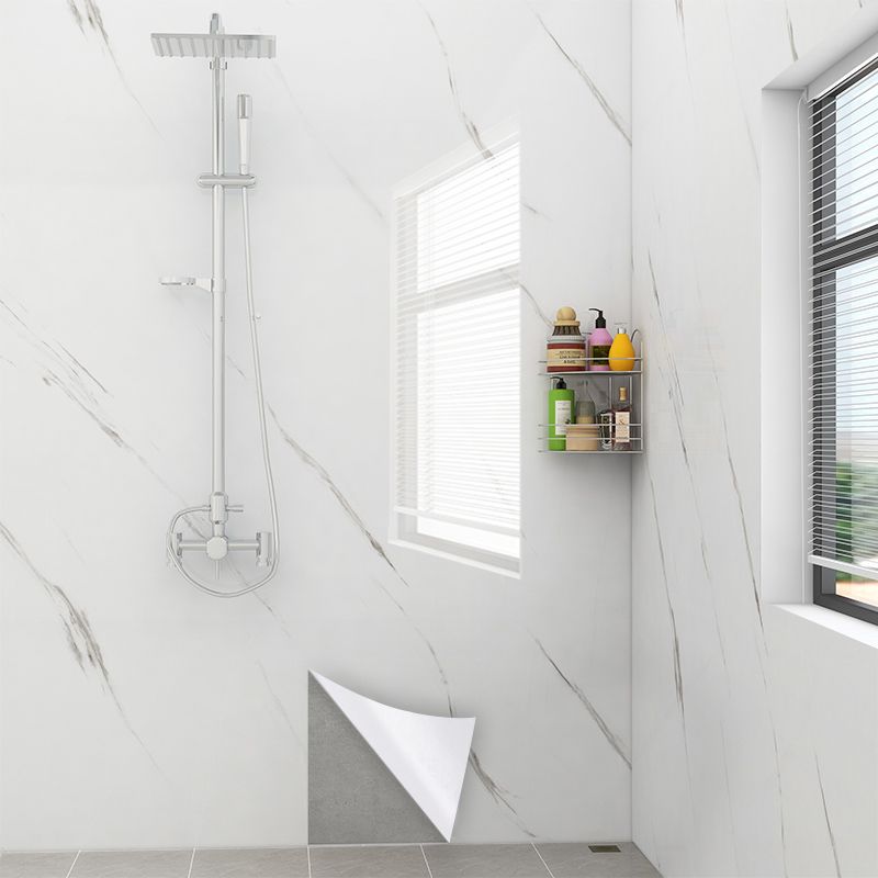 Marbling Scratch Resistant Tile PVC Singular Peel & Stick Tile for Bathroom Backsplash