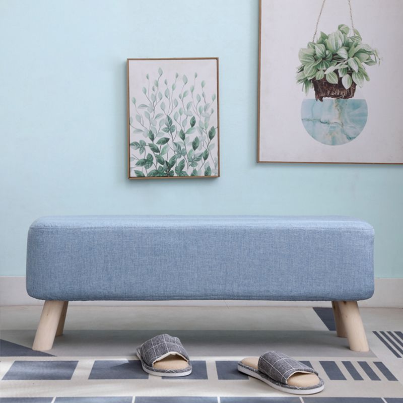 Pure Color Ottoman Linen Blend Rectangle Fade Resistant Standard Ottoman