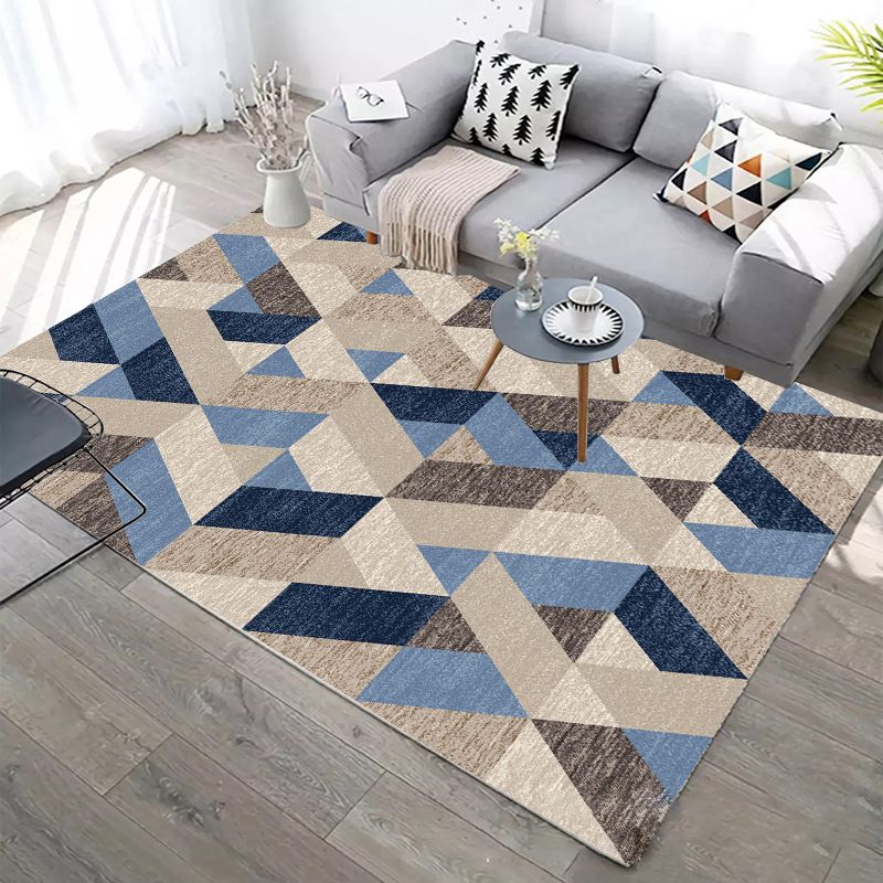 Nordic Rug Geometric Area Carpet Polyester Washable Rug for Living Room, Office